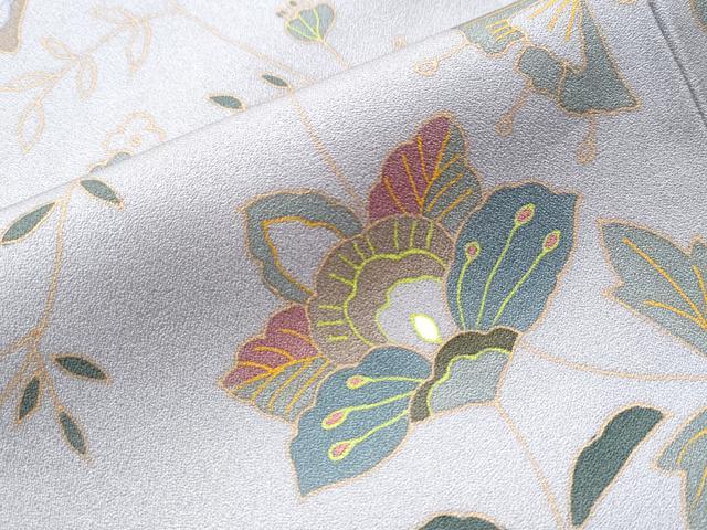 平和屋着物○訪問着 更紗花文 暈し染め 正絹 逸品 CAAS7460yc