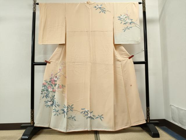 平和屋着物○訪問着 友禅 作家物 枝花文 暈し染め 正絹