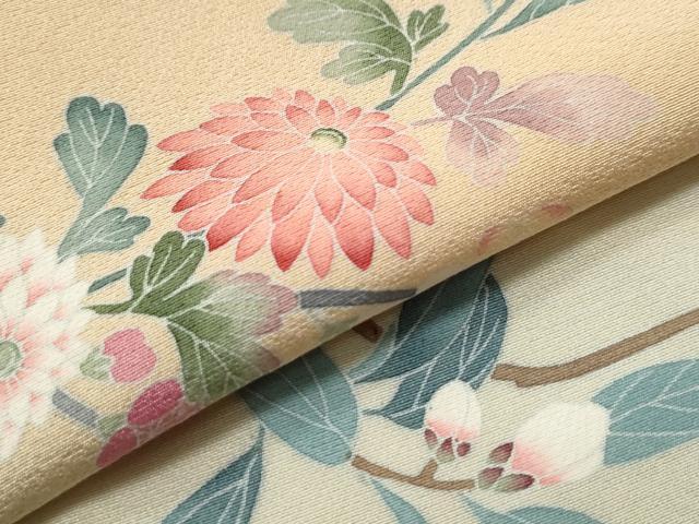 平和屋着物○訪問着 作家物 押し花 草花文 蛍暈し たたき染め