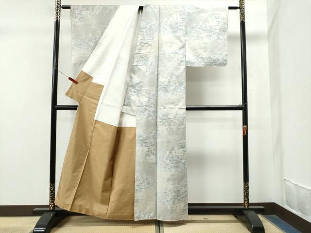 平和屋着物□極上 都喜ヱ門 本場大島紬 白大島 9マルキ 総