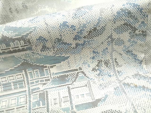 平和屋着物○都喜ヱ門 本場大島紬 白大島 9マルキ 遠山樹林