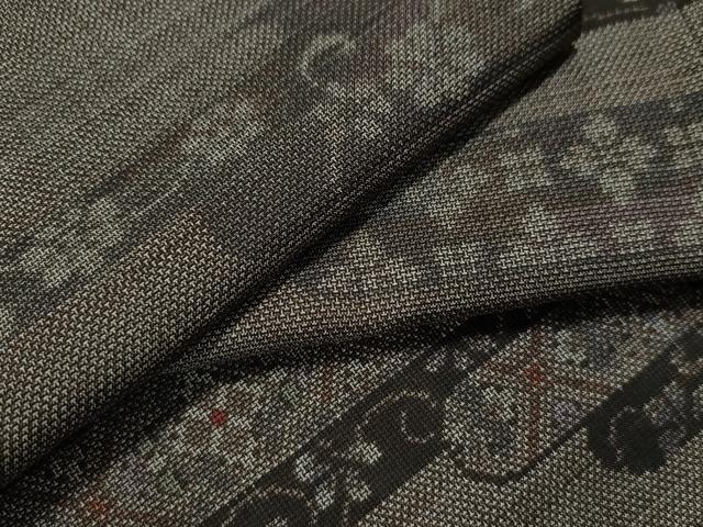 平和屋着物●本場大島紬　9マルキ　霞吉祥花唐草文　正絹　逸品　CAAS7503yc