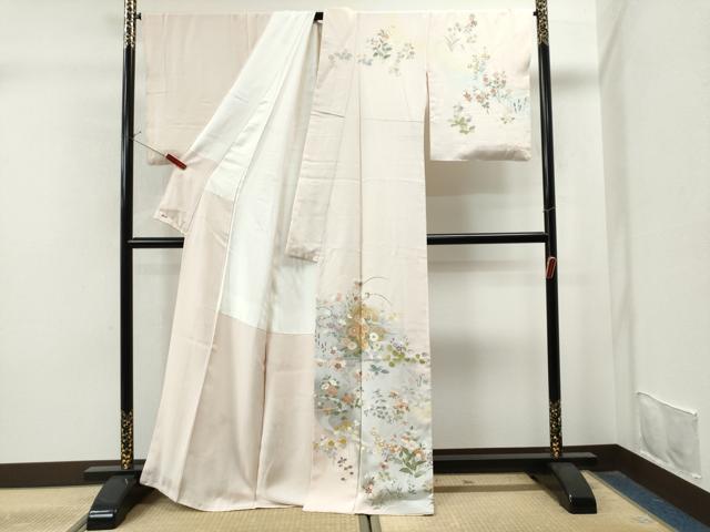 平和屋着物○訪問着 草花文 暈し染め 金彩 三越扱い 正絹 逸品