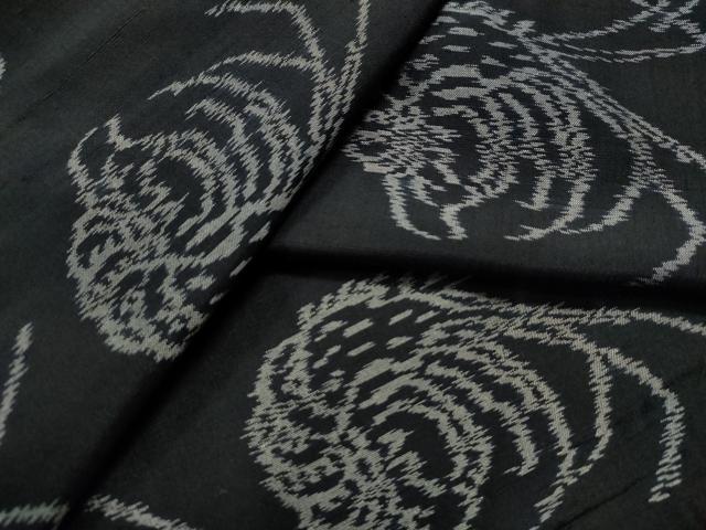 平和屋着物●上質な紬　海老　黒地　正絹　逸品　CAAS7550yc