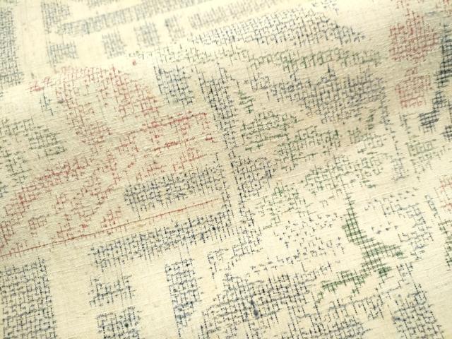 平和屋着物○本場結城紬 重要無形文化財 100亀甲 飛び亀甲 エ霞