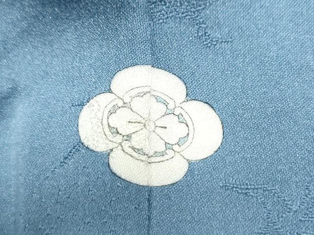 平和屋着物○上質な色無地 飛鶴地紋 藍鼠色 正絹 逸品