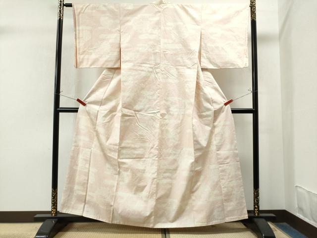 平和屋着物○結城紬 80亀甲 エ霞雪輪吉祥文 正絹 逸品 CAAU2137yc