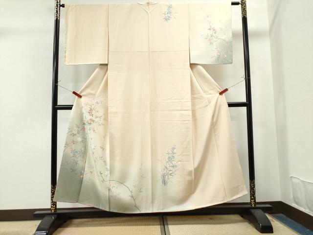平和屋着物●訪問着　友禅　枝花文　暈し染め　やまと誂製　正絹　逸品　未使用　CAAS7598yc