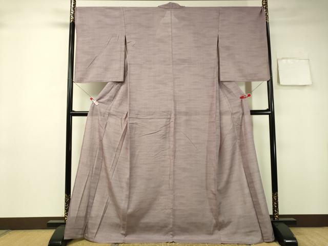 平和屋着物▽男性 紬 単衣 霞文 深川鼠色 正絹 逸品 DAAT9827az