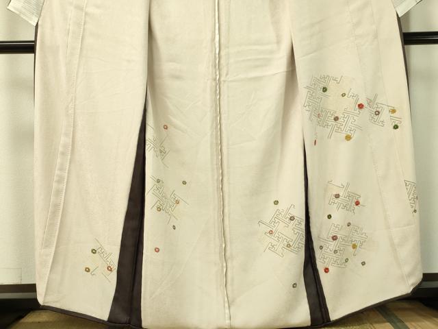平和屋着物▽訪問着　単衣　紗袷　刺繍　紗綾形花文　正絹　逸品　CAAS8250vp_2