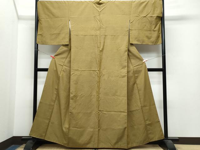 平和屋着物○上質な紬 色無地 路考茶色 正絹 逸品 CAAS8432vf