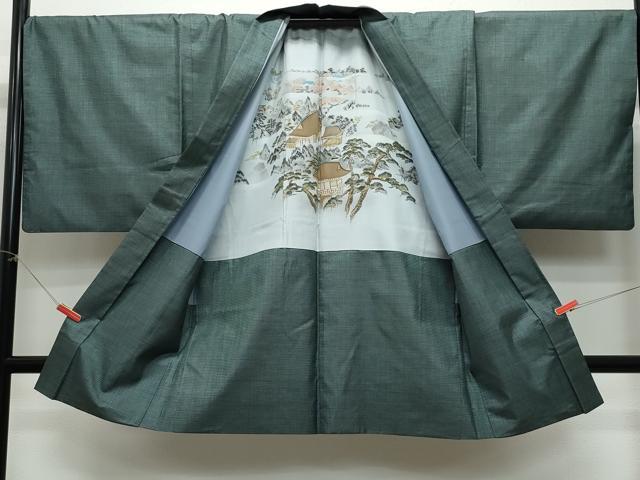 平和屋着物○男性 本場大島紬 アンサンブル 120亀甲 総詰め キング