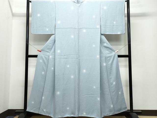 平和屋着物●上質なお召　七宝文様　正絹　逸品　BAAT0959yc 平和屋着物○上質なお召 七宝文様 正絹 逸品 BAAT0959yc