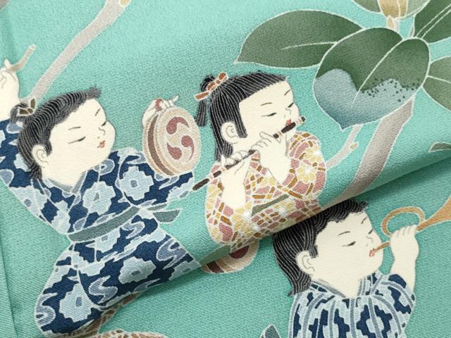 平和屋着物□訪問着 友禅 童子遊び 暈し染め 正絹 逸品 CAAR2861yc