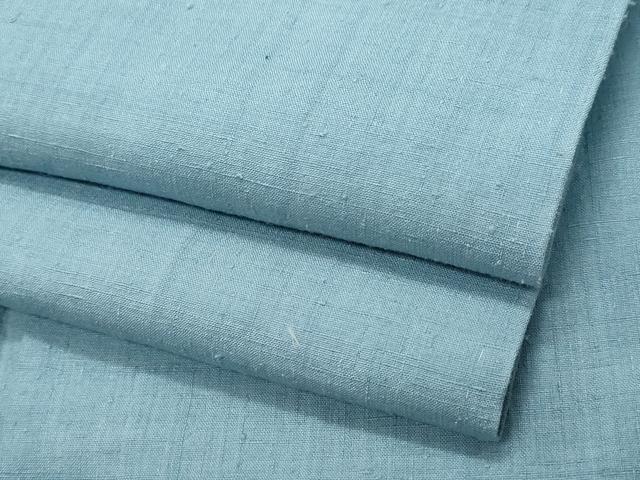 平和屋着物●本場結城紬　重要無形文化財　湊鼠色　正絹　逸品　CAAS8492vf