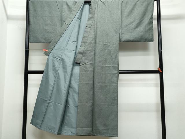 平和屋着物○男性 お召 アンサンブル 亀甲柄 正絹 逸品 AAAZ0549ph