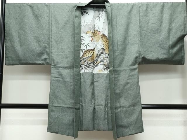 平和屋着物○男性 お召 アンサンブル 亀甲柄 正絹 逸品 未使用 AAAZ1926ph