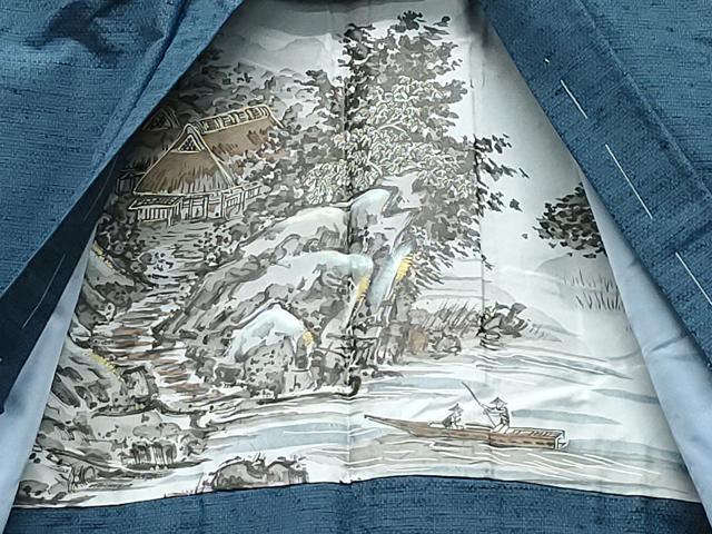 平和屋着物○男性 紬 アンサンブル 吉祥文 正絹 逸品 CAAX4533ut 