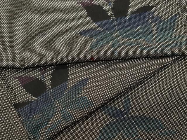 平和屋着物●本場大島紬　7マルキ　泥染め　楓文　正絹　逸品　CAAS8572vf