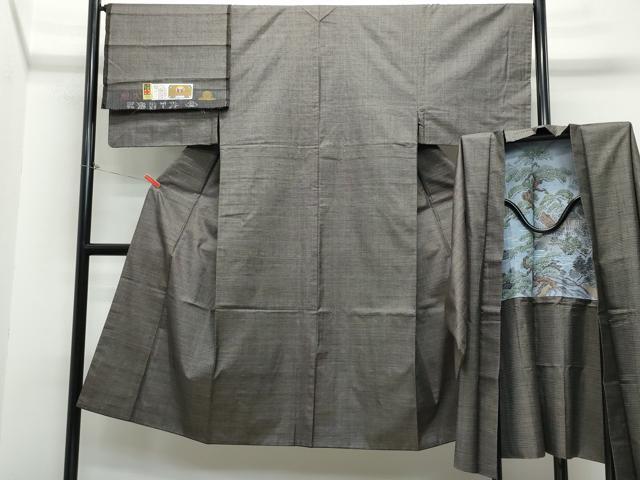 平和屋着物●男性　本場大島紬　アンサンブル　松山茂治作　100亀甲　総詰め　やまと誂製　証紙付き　正絹　逸品　CAAS8601vf 平和屋着物○男性 本場大島紬 アンサンブル 松山茂治作 100亀甲 総詰め