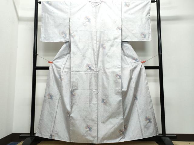 平和屋着物□極上 都喜ヱ門 本場大島紬 白大島 7マルキ 花