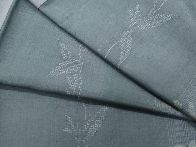 平和屋着物●結城紬　奥順　はたおり娘　80亀甲　舞葉文　正絹　逸品　CAAS8619vf