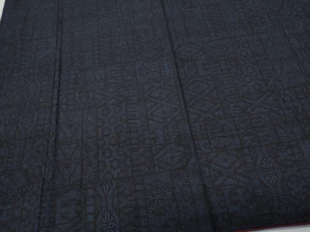 平和屋着物○本場結城紬 重要無形文化財 80亀甲 吉祥花文 正絹