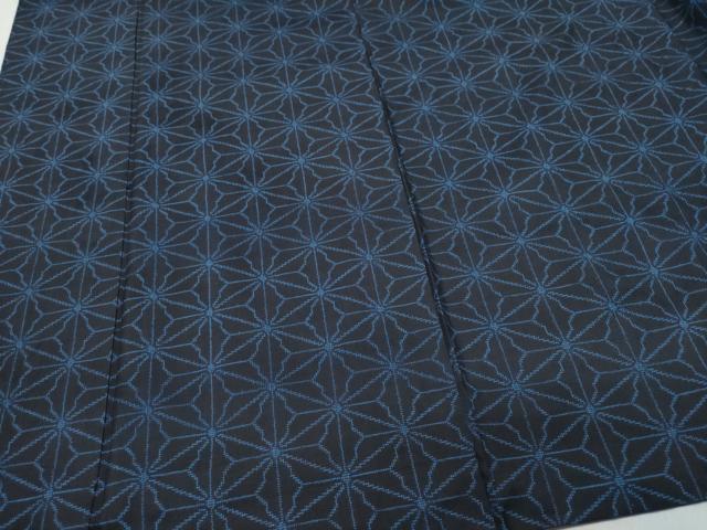 平和屋着物○本場大島紬 7マルキ 富田英雄作 麻の葉文様 証紙付き 正絹