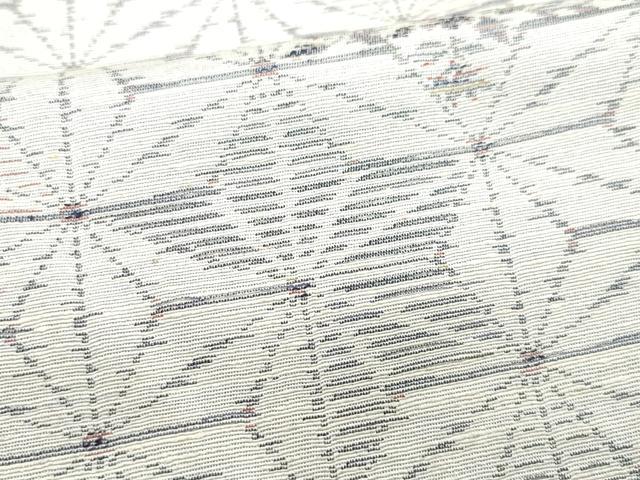 平和屋着物○上質な紬 麻の葉花文 反端付き 正絹 逸品 CAAS8682vfの