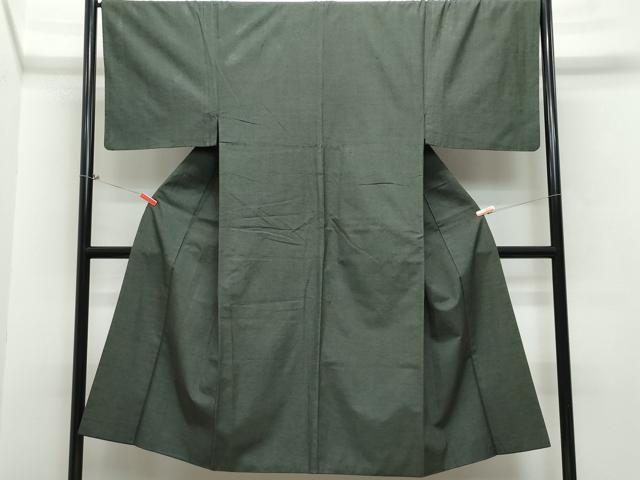 平和屋着物▽男性 紬 単衣 吉祥小絣 草木紬 反端付き