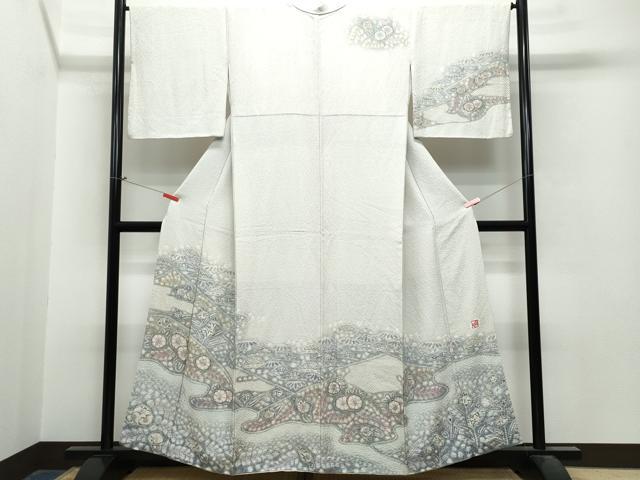 平和屋着物●樋熊哲也　訪問着　辻が花　絞り　手描き　訪問着　まるやま扱い　正絹　逸品　CAAS8720vf