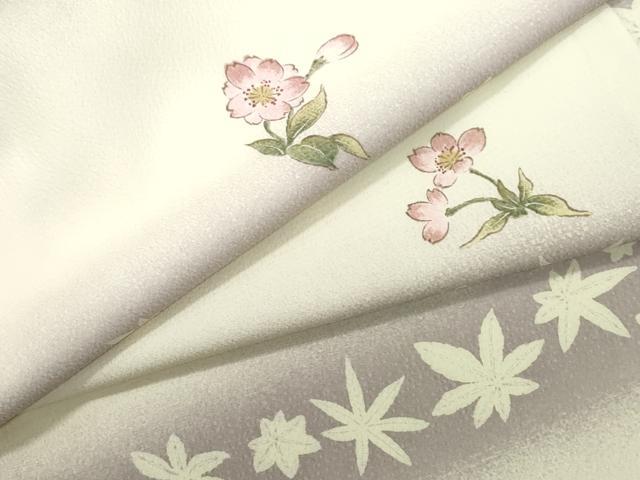 平和屋着物●小紋　草花文　洗える着物　CAAS8724vf