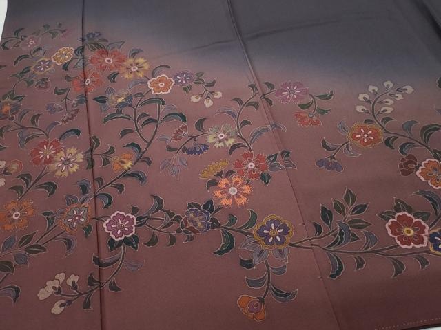 平和屋着物○訪問着 作家物 刺繍 更紗花唐草文 正絹 逸品 CAAS8737vf