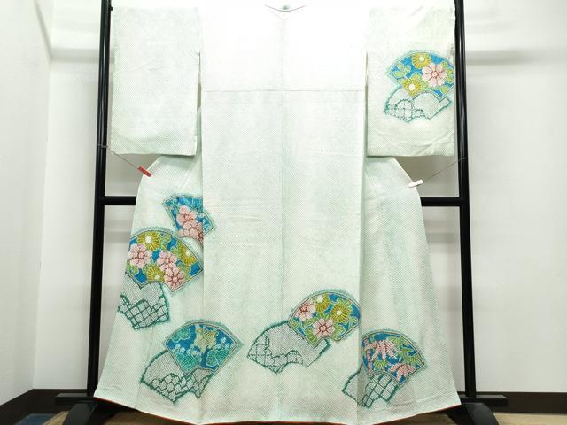 平和屋着物●訪問着　総絞り　地紙桐花文　正絹　逸品　CAAS8740vf