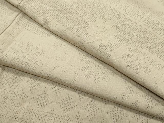 平和屋着物●結城紬　80亀甲　七宝花唐草文　正絹　逸品　CAAS8744vf