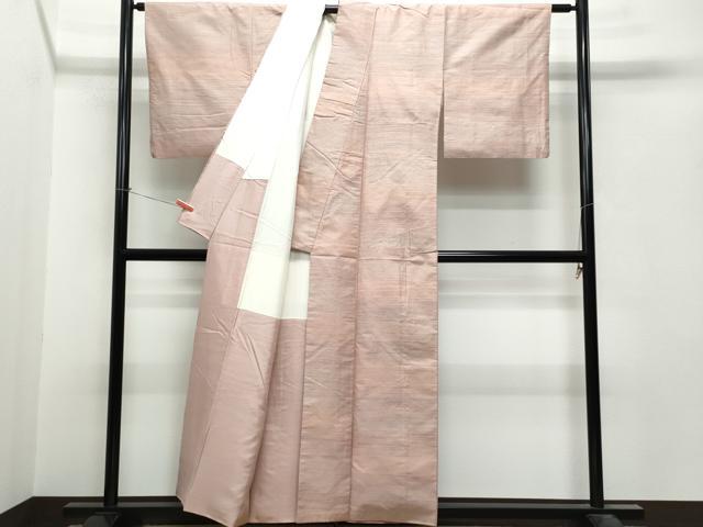 平和屋着物○紅花紬 米沢 霞文 正絹 逸品 CAAZ0878vf