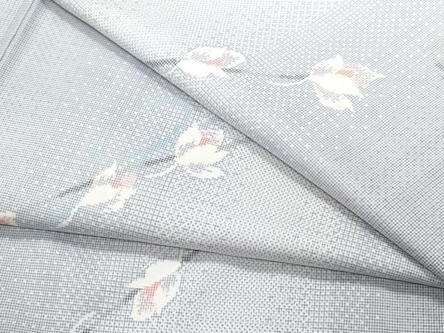 平和屋着物●本場大島紬　白大島　7マルキ　枝花文　正絹　逸品　CAAS8756vf