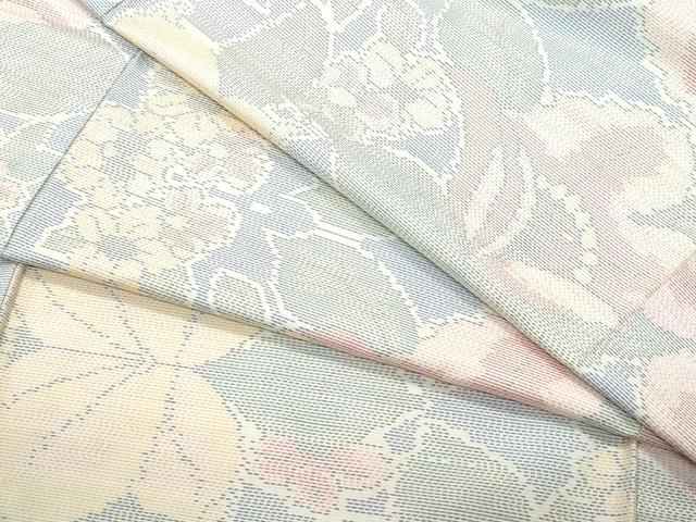 平和屋着物●本場大島紬　白大島　草花文　正絹　逸品　CAAS8763vf