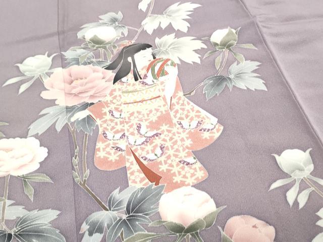 平和屋着物○十日町友禅作家 関口遼一 訪問着 童子遊び草花文 たたき
