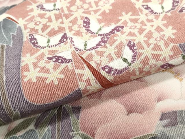 平和屋着物○十日町友禅作家 関口遼一 色留訪問着 童子 正絹 逸品