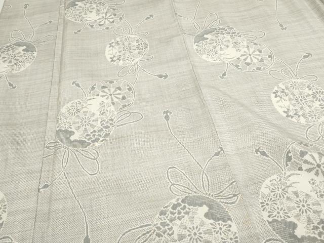 平和屋着物○本場大島紬 白大島 9マルキ 花車文 川村村中作