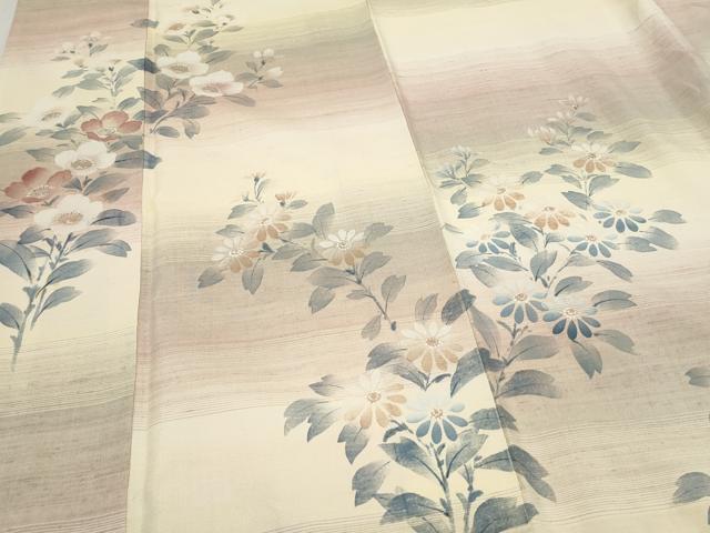 平和屋着物●小林文次郎　訪問着　紬地　型染め　飛鶴宝尽くし花文　正絹　逸品　BAAT0878yc 平和屋着物○小林文次郎 訪問着 紬地 型染め 飛鶴宝尽くし花