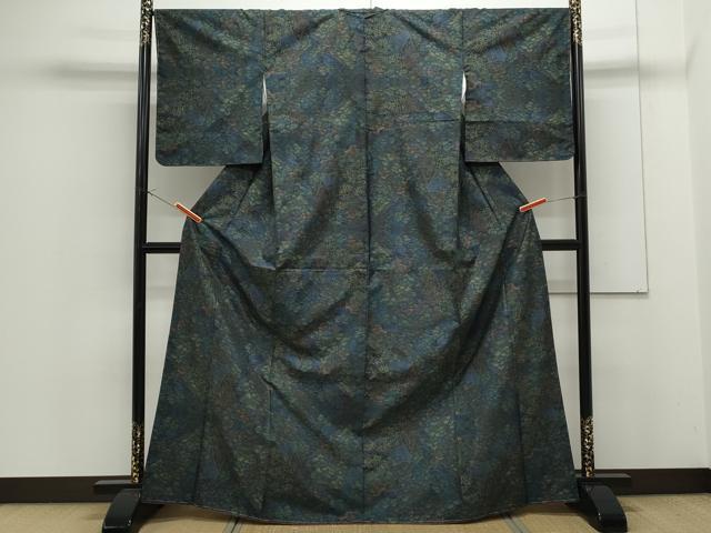 平和屋着物▽洗える最高級着物 ＜英＞はなぶさ謹製 小紋 単衣 市松文様