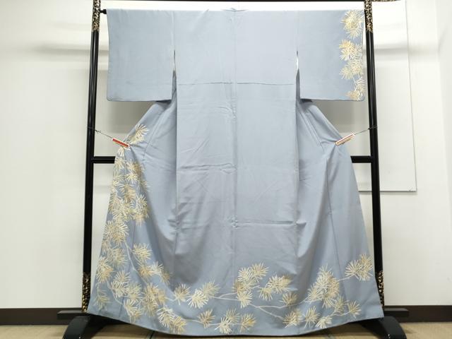 平和屋着物●訪問着　松葉文　金彩　正絹　逸品　CAAS9320th