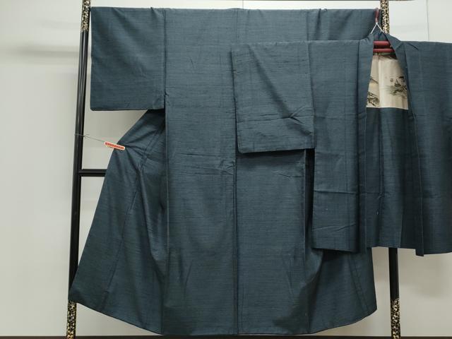 平和屋着物●男性　紬　アンサンブル　100亀甲　正絹　逸品　CAAS9324th