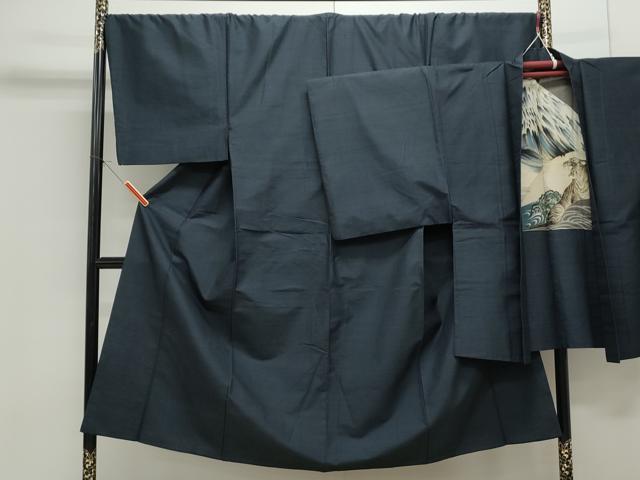 平和屋着物●男性　紬　アンサンブル　霞文　正絹　逸品　CAAS9331th