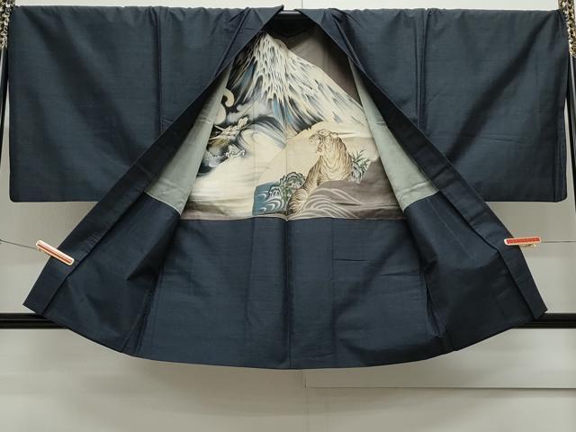 平和屋着物○男性 紬 アンサンブル 霞文 正絹 逸品 CAAS9331th 