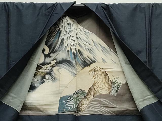 平和屋着物○男性 紬 アンサンブル 霞文 正絹 逸品 CAAS9331th 