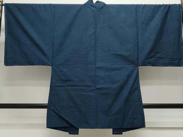 平和屋着物○男性 紬 アンサンブル 留紺色 正絹 逸品 未使用 CAAS9334th