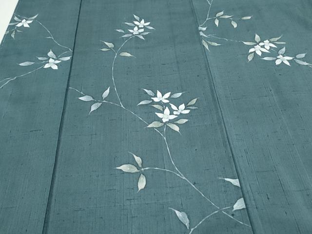 平和屋着物○上質な紬 枝花文 ろうけつ染め 正絹 逸品 未使用 CAAS9357th